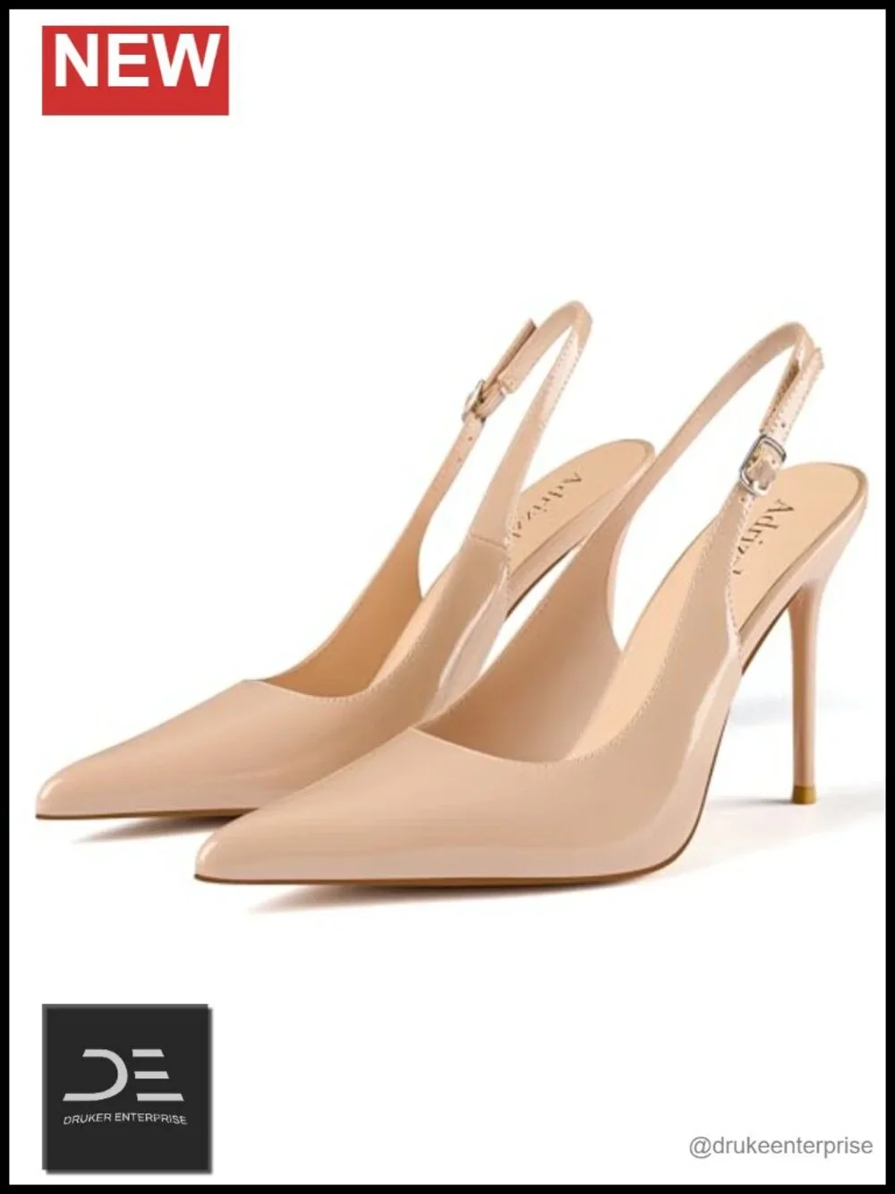 Slingback Heels for Women Stiletto High Heels Pumps Patent